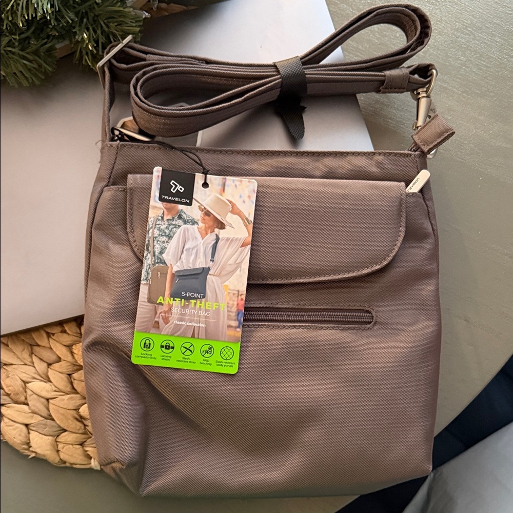 Travelon Anti-Theft Crossbody Bag - Taupe